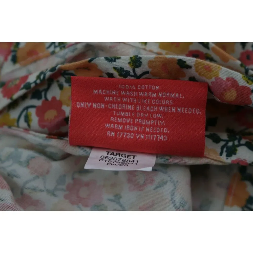 Opalhouse Jungalow Multi Floral King Size Cotton Percale Flat Sheet Coral Pink